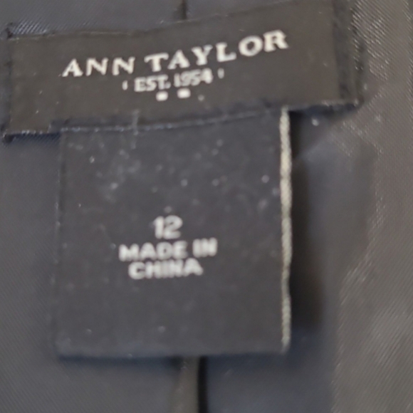 Ann Taylor Wool Blend Tweed Cropped Jacket Blazer grey brown 3/4 sleeve SZ 12 - Picture 4 of 12